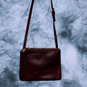 Mauve 3 pocket crossbody purse